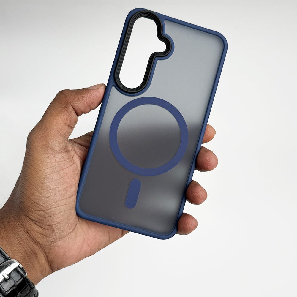 Samsung Galaxy S24 Smoke Transparent Case With Magnetic Charging Ring