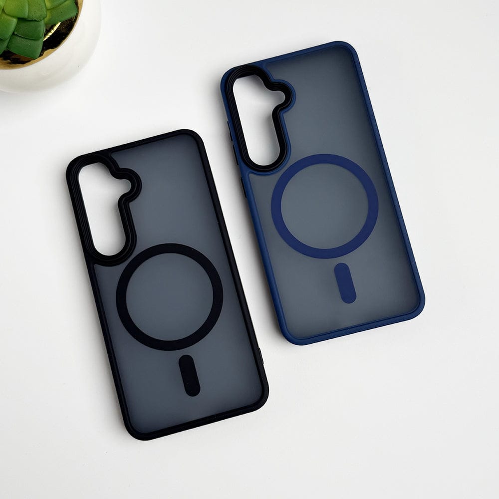 Samsung Galaxy S24 Smoke Transparent Case With Magnetic Charging Ring