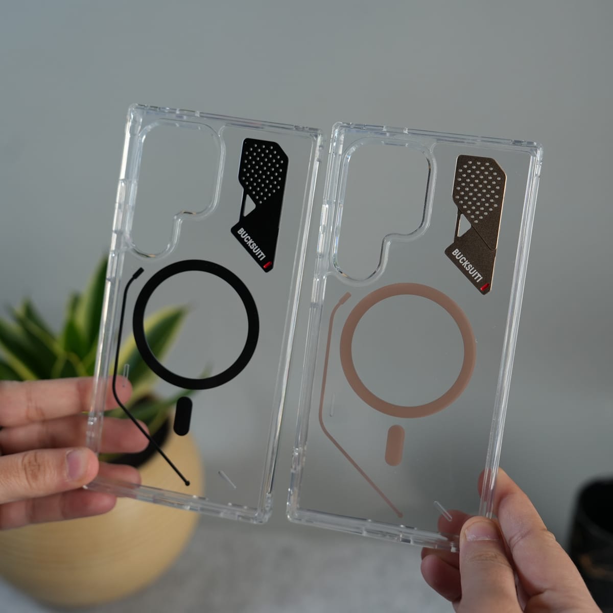 Galaxy S24 Ultra Clear MagSafe Case | Transparent Cover with Metal Grille Design