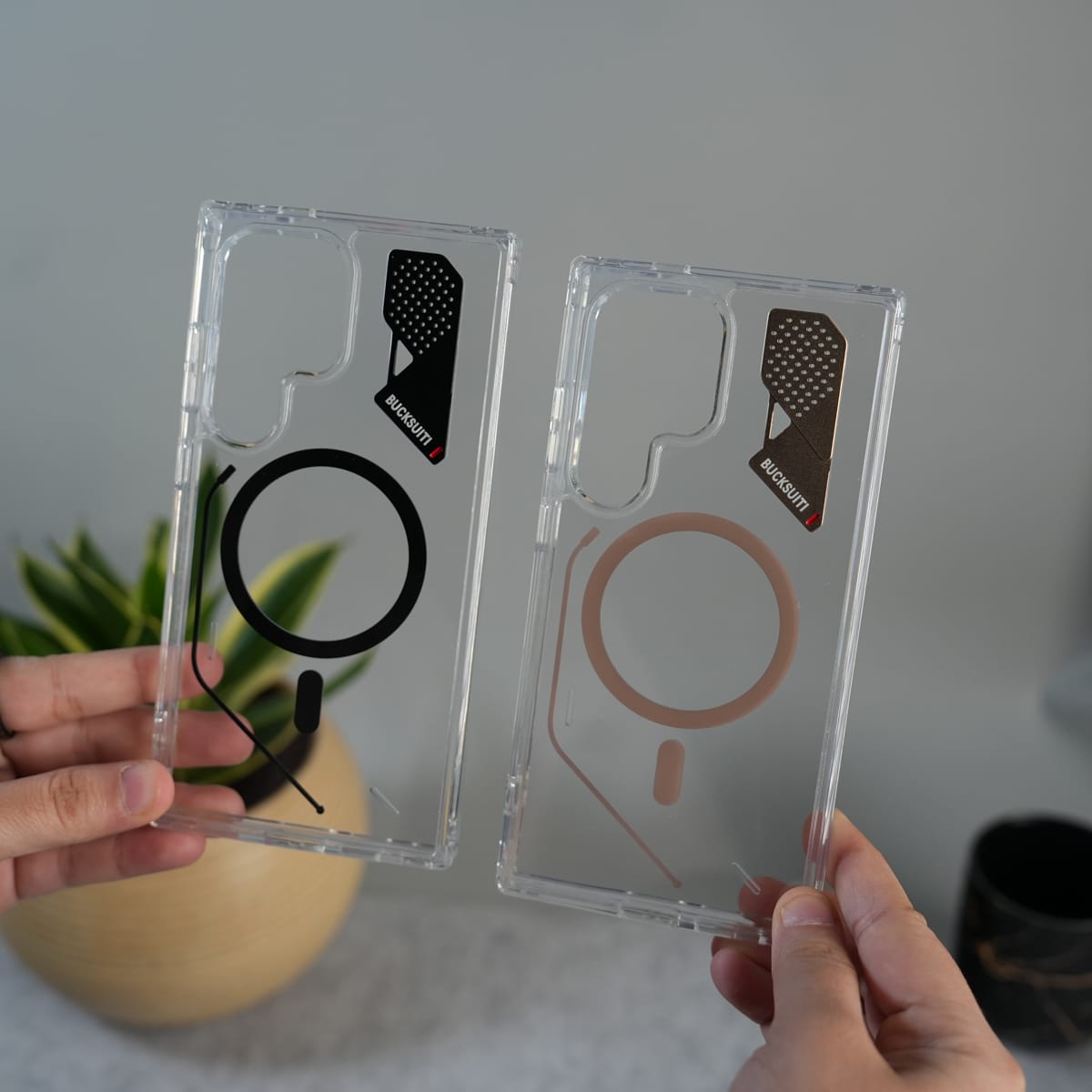 Galaxy S24 Ultra Clear MagSafe Case | Transparent Cover with Metal Grille Design