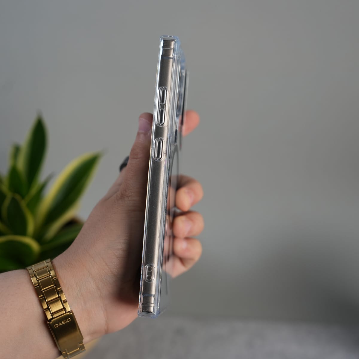 Galaxy S24 Ultra Clear MagSafe Case | Transparent Cover with Metal Grille Design