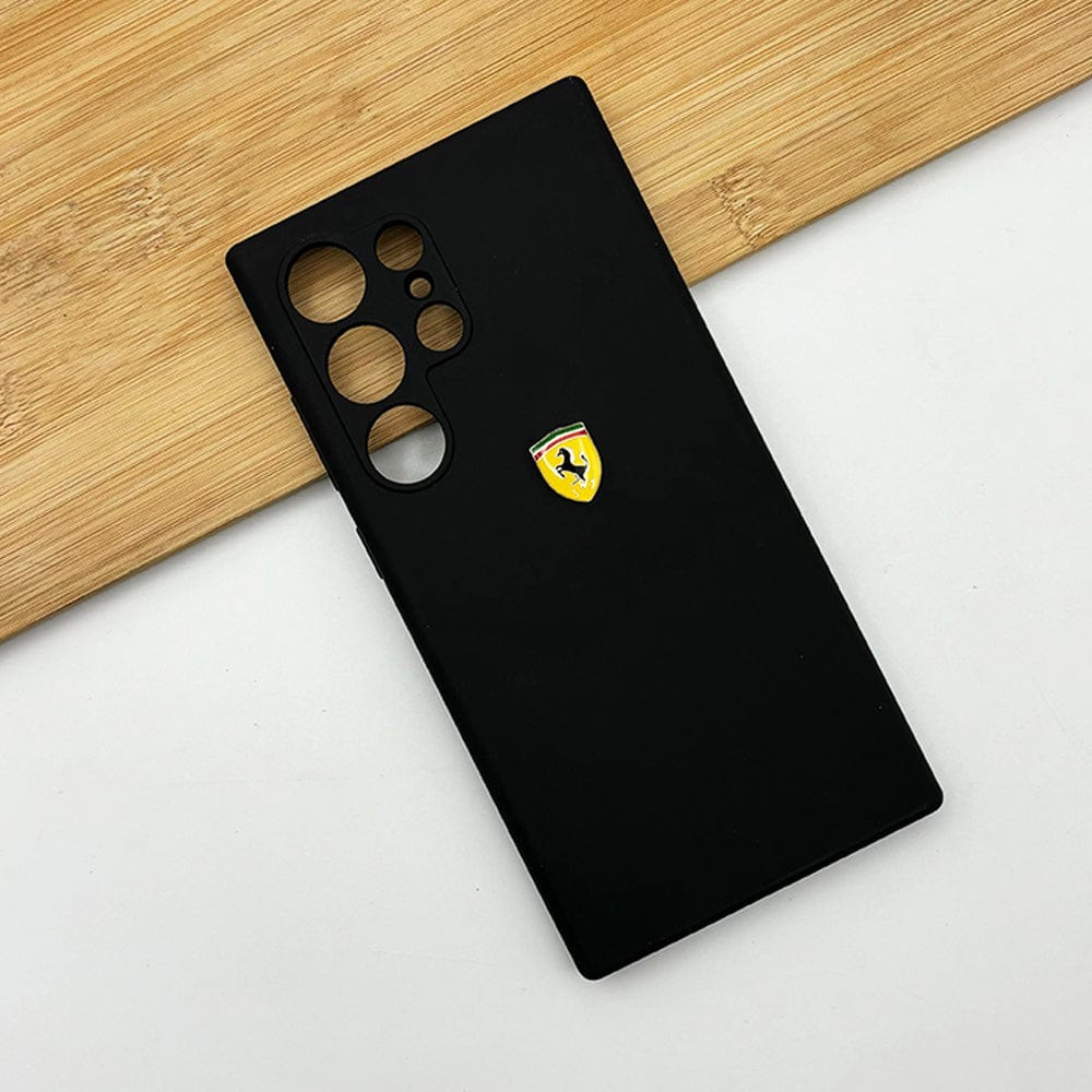 Samsung Galaxy S25 Ultra Sports Car Logo Liquid Silicone Case Cover