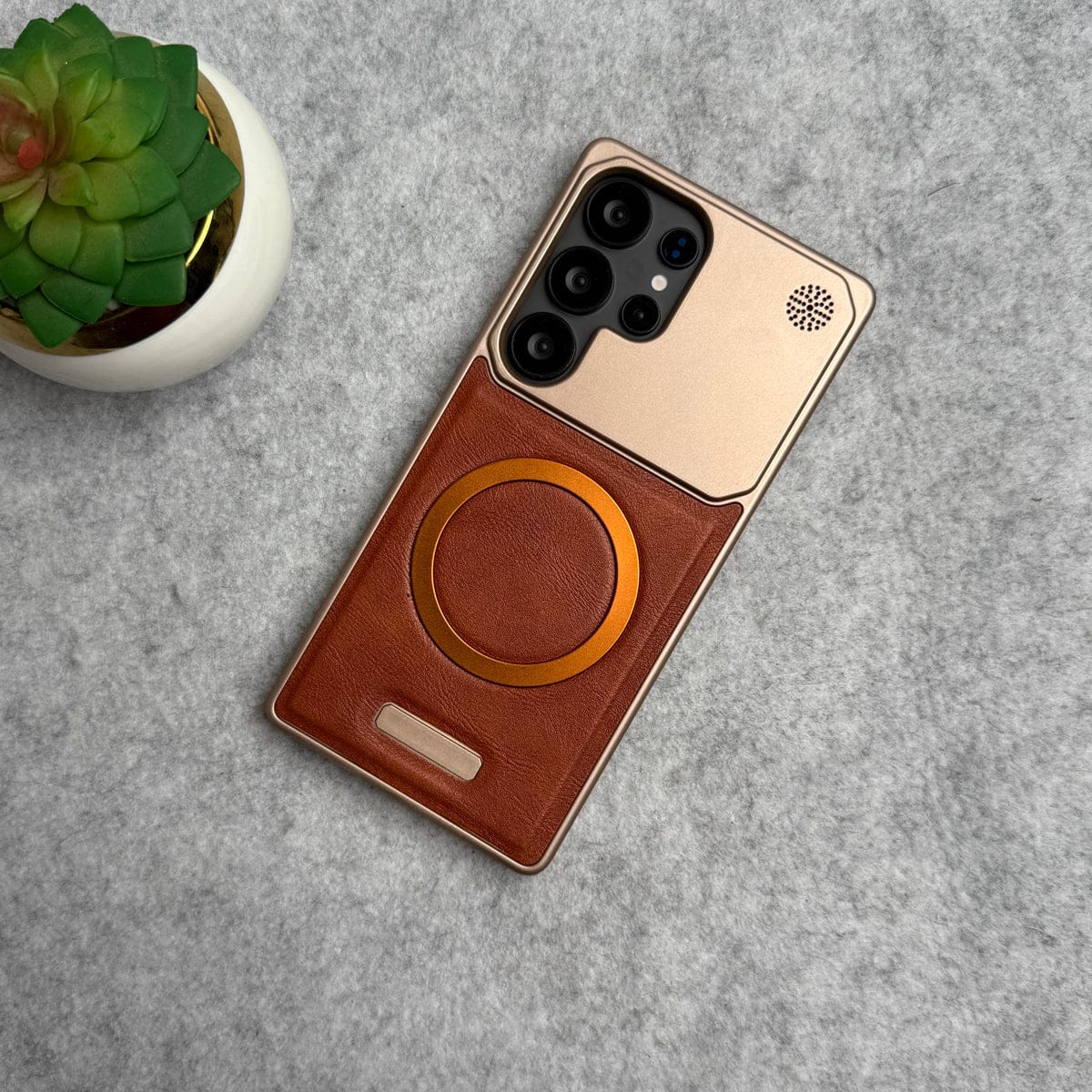 Galaxy S24 Ultra Cover Frameless PU Leather Case