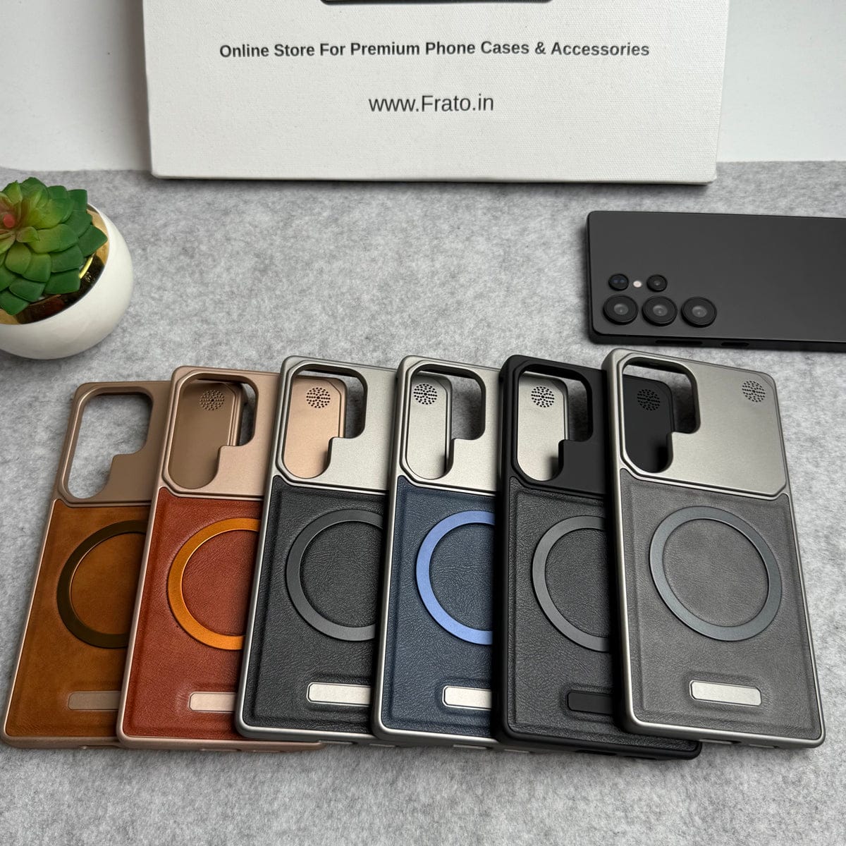 Galaxy S24 Ultra Cover Frameless PU Leather Case