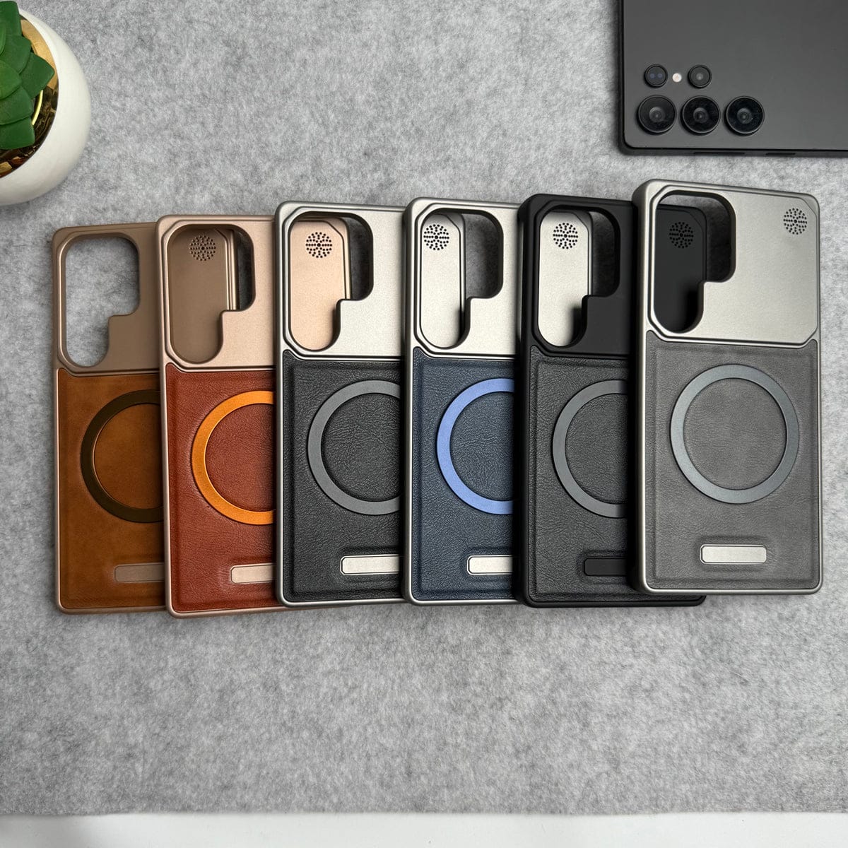 Galaxy S24 Ultra Cover Frameless PU Leather Case