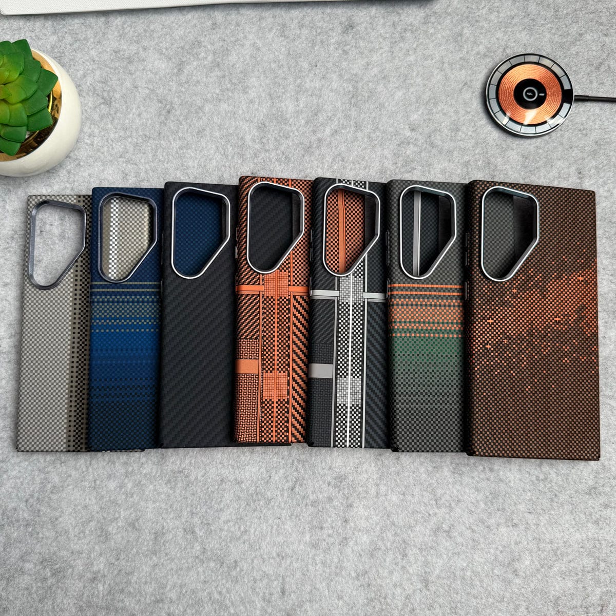 Samsung Galaxy S24 Ultra Carbon Fiber Texture Aramid Design Hard Pc MagSafe Case Cover