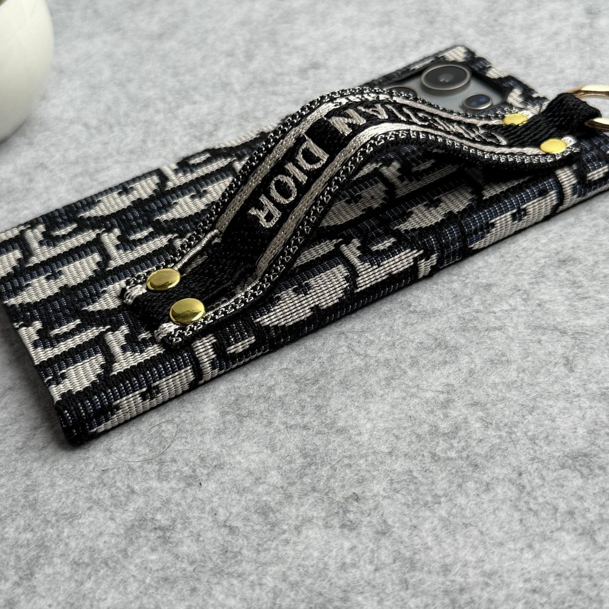 Samsung Galaxy S24 Ultra Luxury Brand CD Belt Pattern Case Cover (Black)