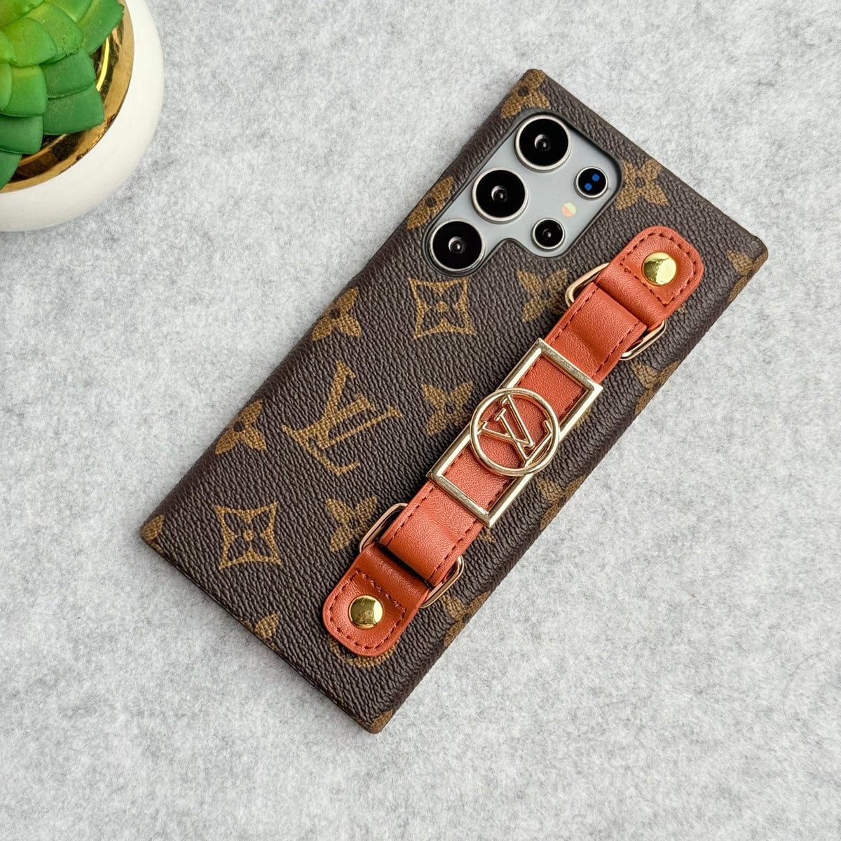 Samsung Galaxy S24 Ultra Luxury Brand Strap Holder Cover