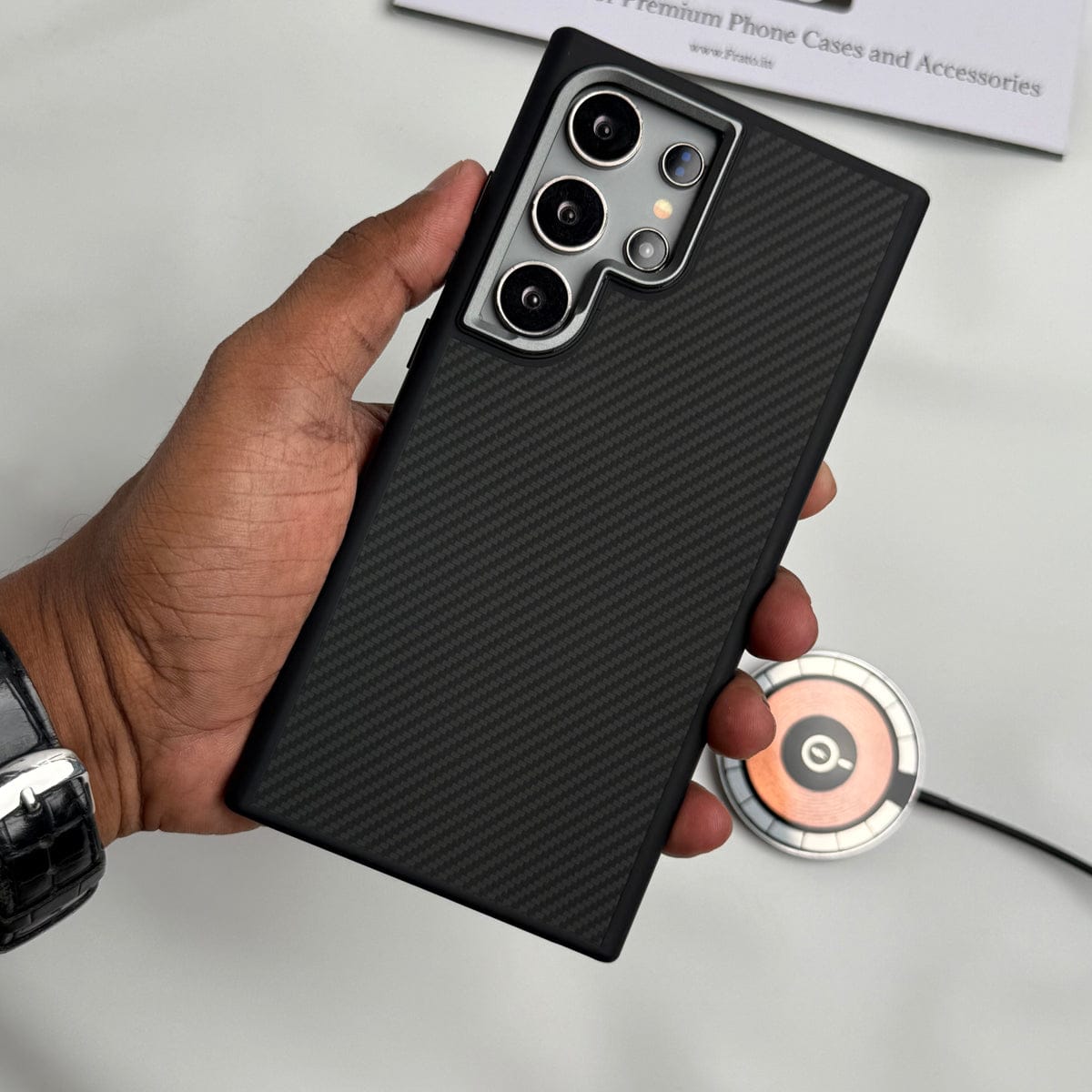 Samsung Galaxy S24 Ultra Premium Carbon Fiber Texture Case Cover