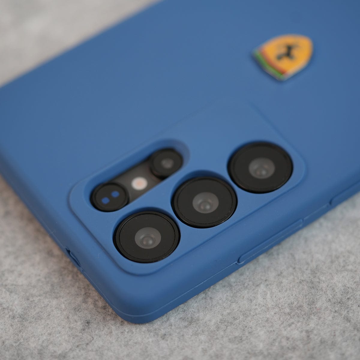 Samsung Galaxy S24 Ultra Sports Car Logo Liquid Silicone Case Cover ( Blue )