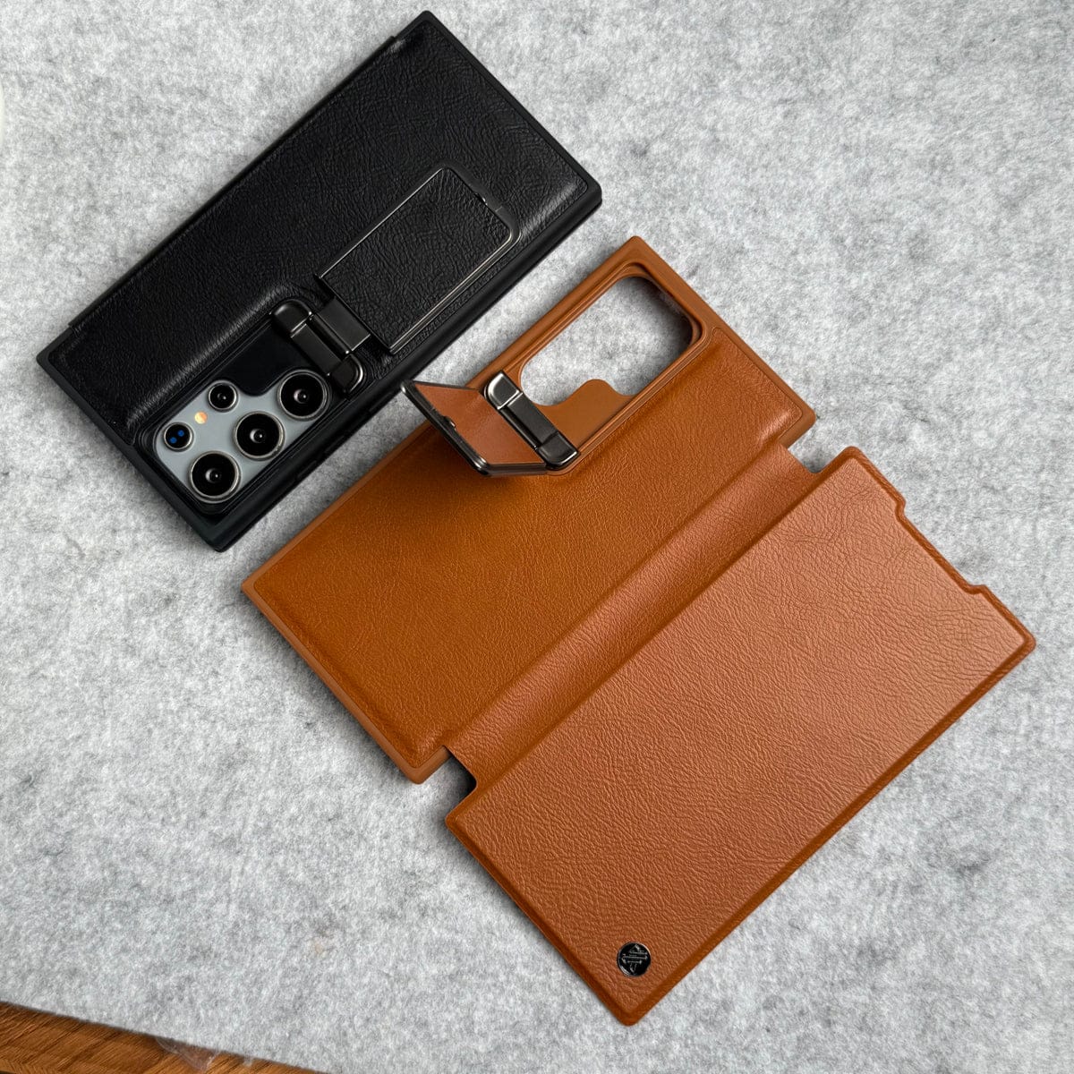 Samsung Galaxy Ultra Series Flip Case With Metal Camera Stand