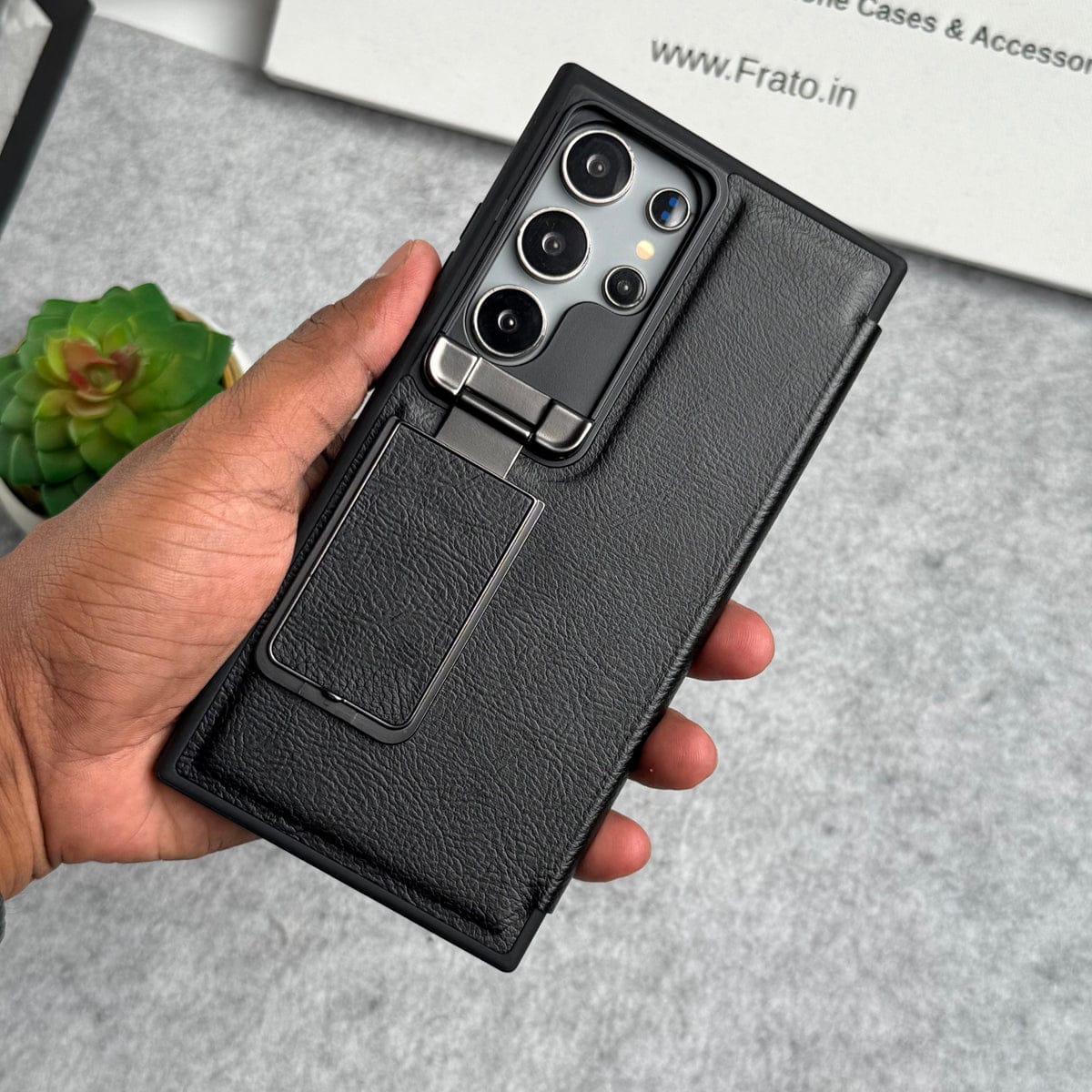 Samsung Galaxy Ultra Series Flip Case With Metal Camera Stand
