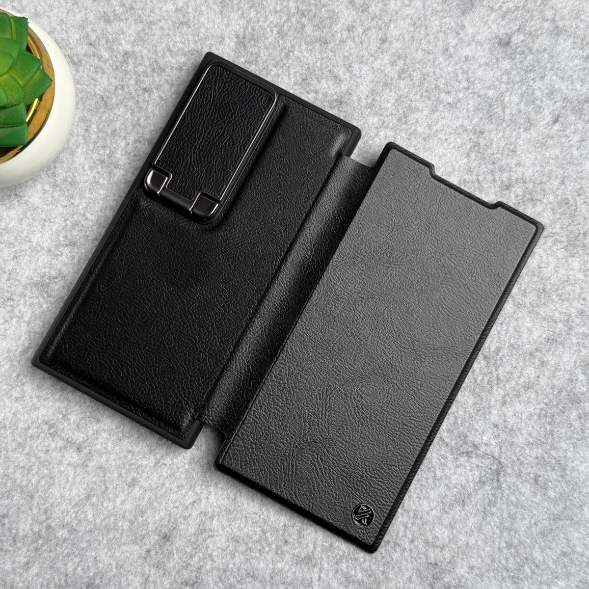 Samsung Galaxy Ultra Series Flip Case With Metal Camera Stand