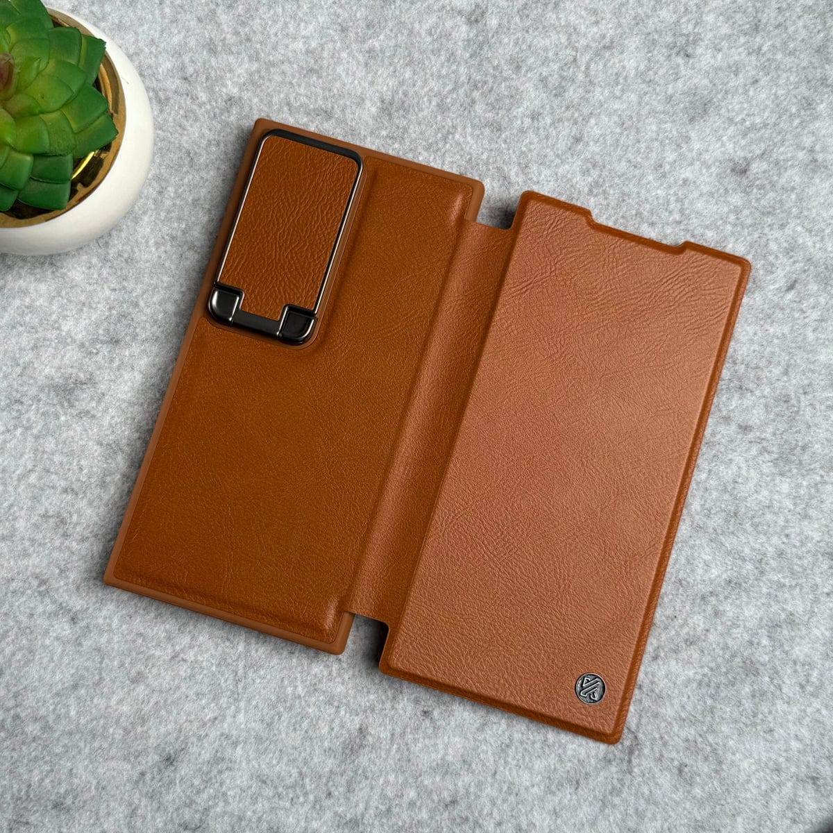 Samsung Galaxy Ultra Series Flip Case With Metal Camera Stand