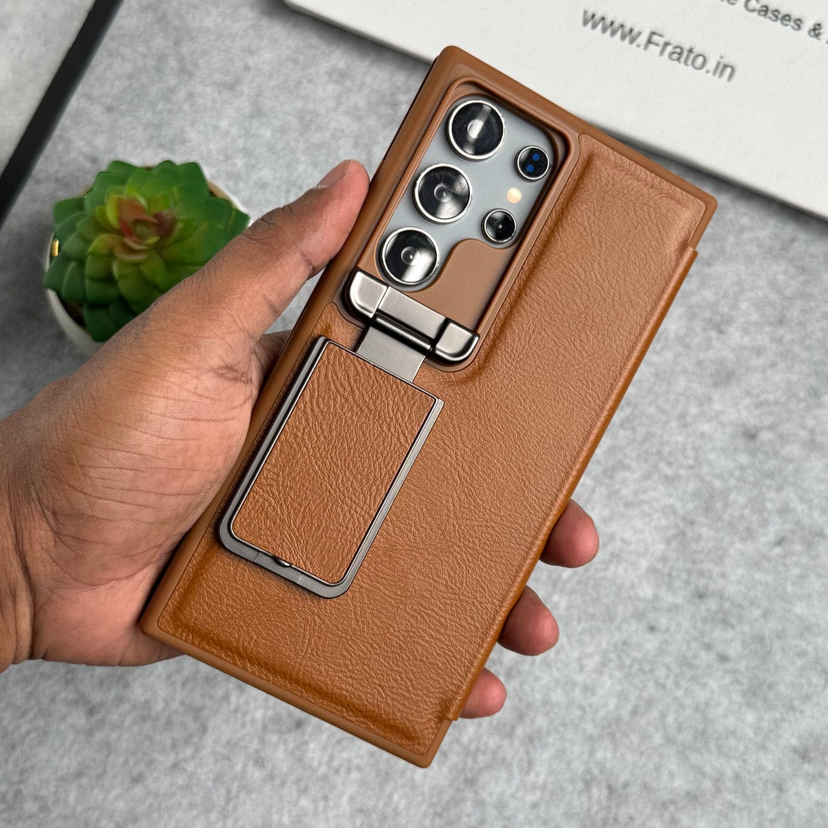 Samsung Galaxy Ultra Series Flip Case With Metal Camera Stand