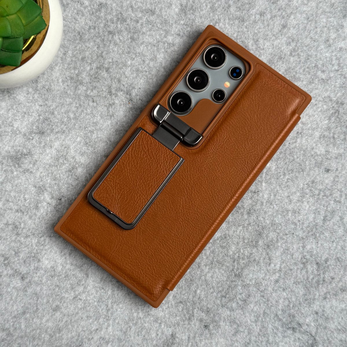 Samsung Galaxy Ultra Series Flip Case With Metal Camera Stand
