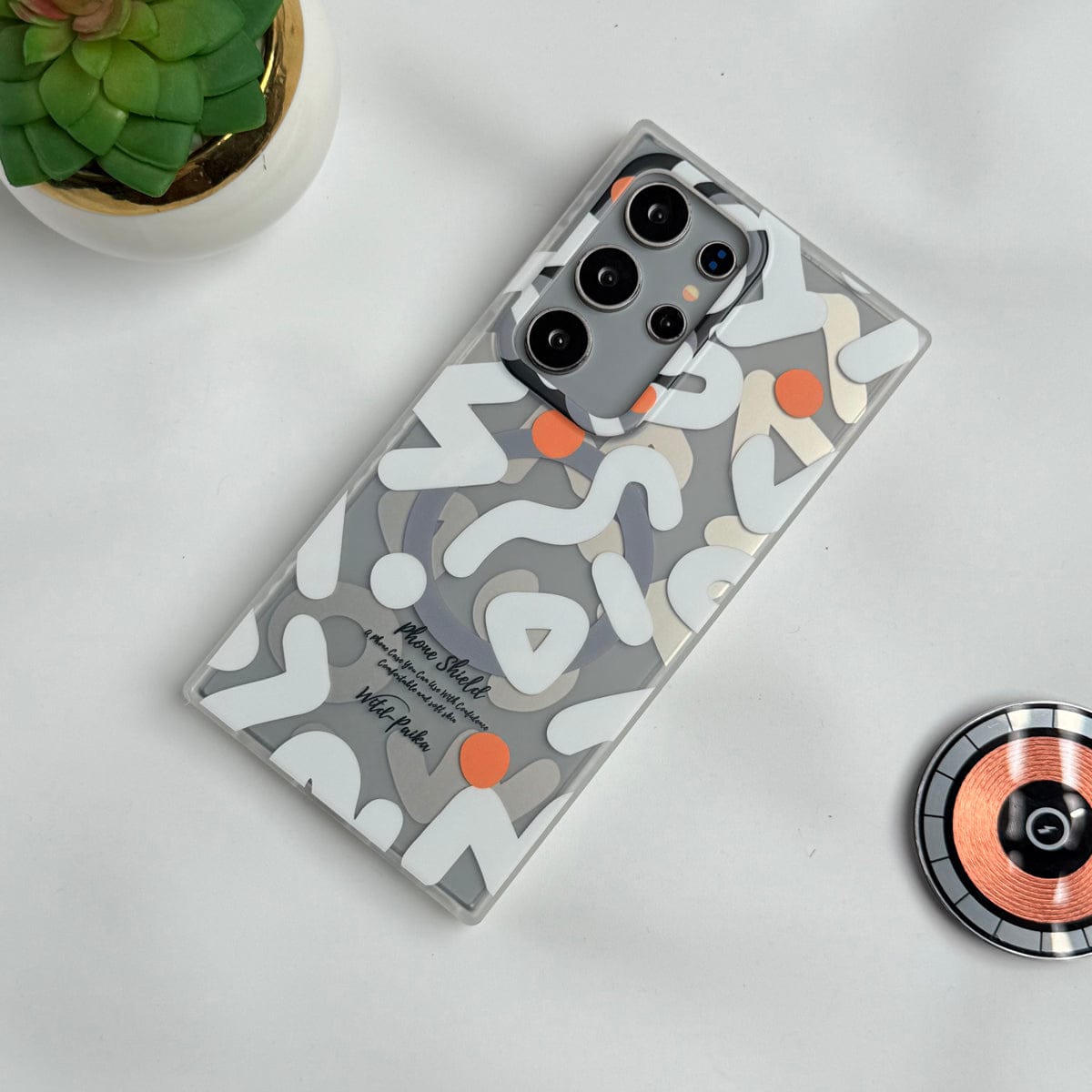 Samsung Galaxy S24 Ultra Geometric Graffiti Shockproof MagSafe Case Cover