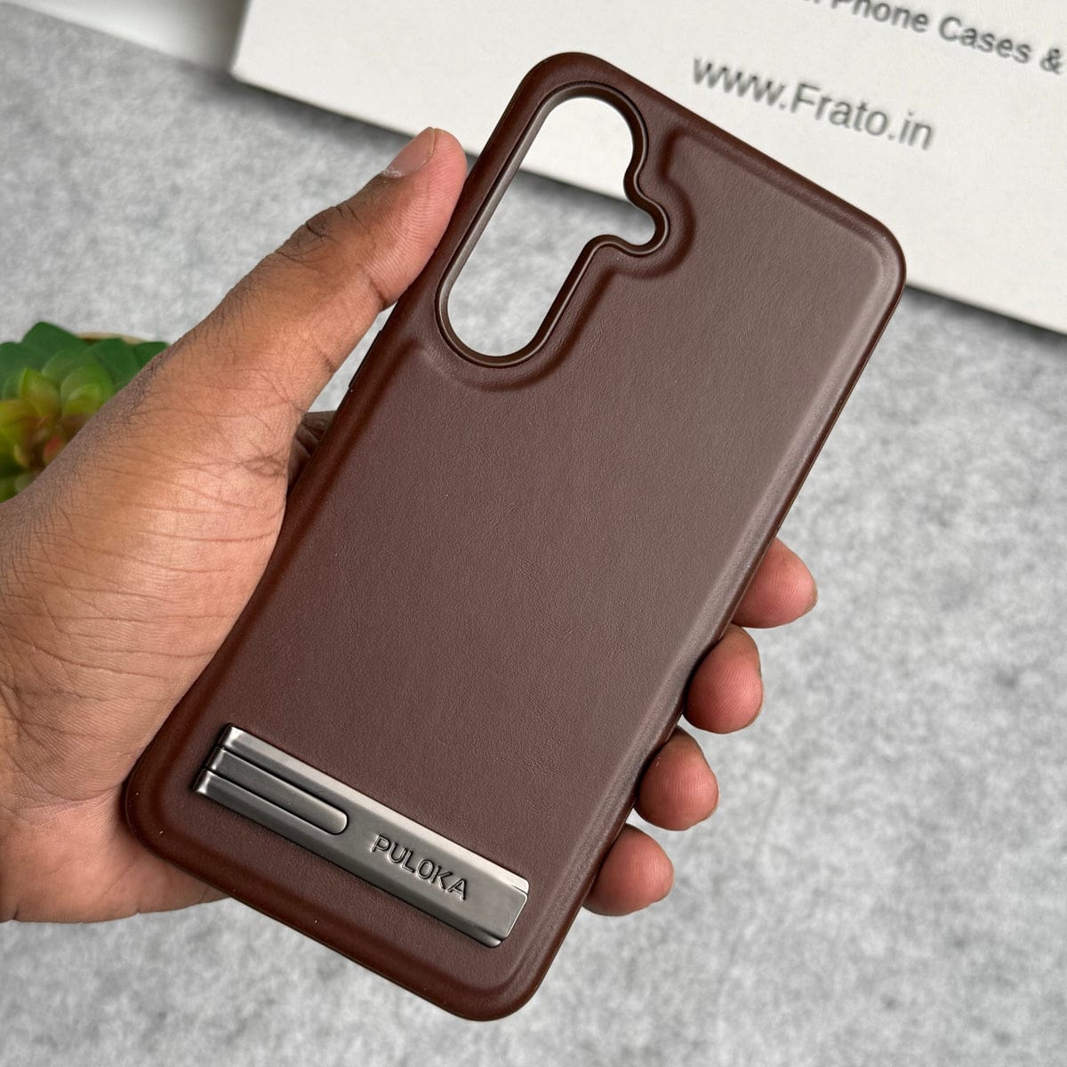 Samsung Galaxy S25FE Full PU Leather Inbuilt Stand Case Cover