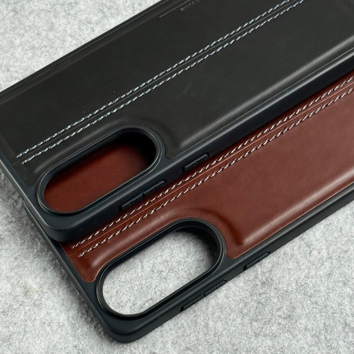 Samsung Galaxy S25 Edge PU Leather Middle Stitch Case Cover