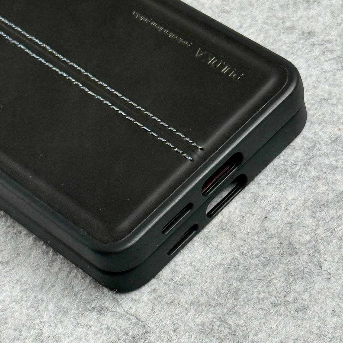 Samsung Galaxy S25 Edge PU Leather Middle Stitch Case Cover