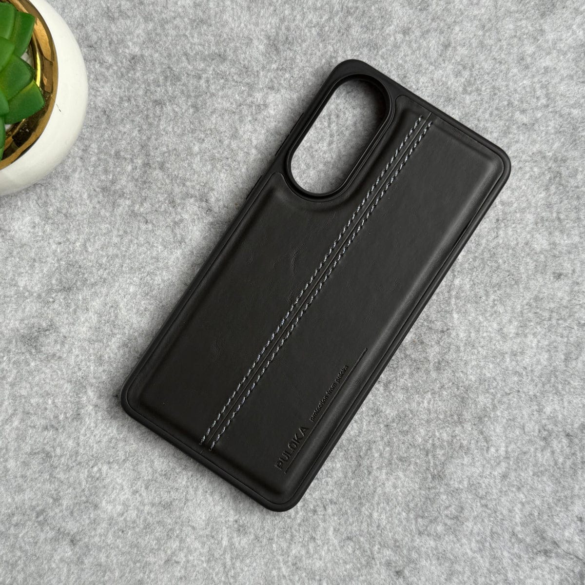 Samsung Galaxy S25 Edge PU Leather Middle Stitch Case Cover