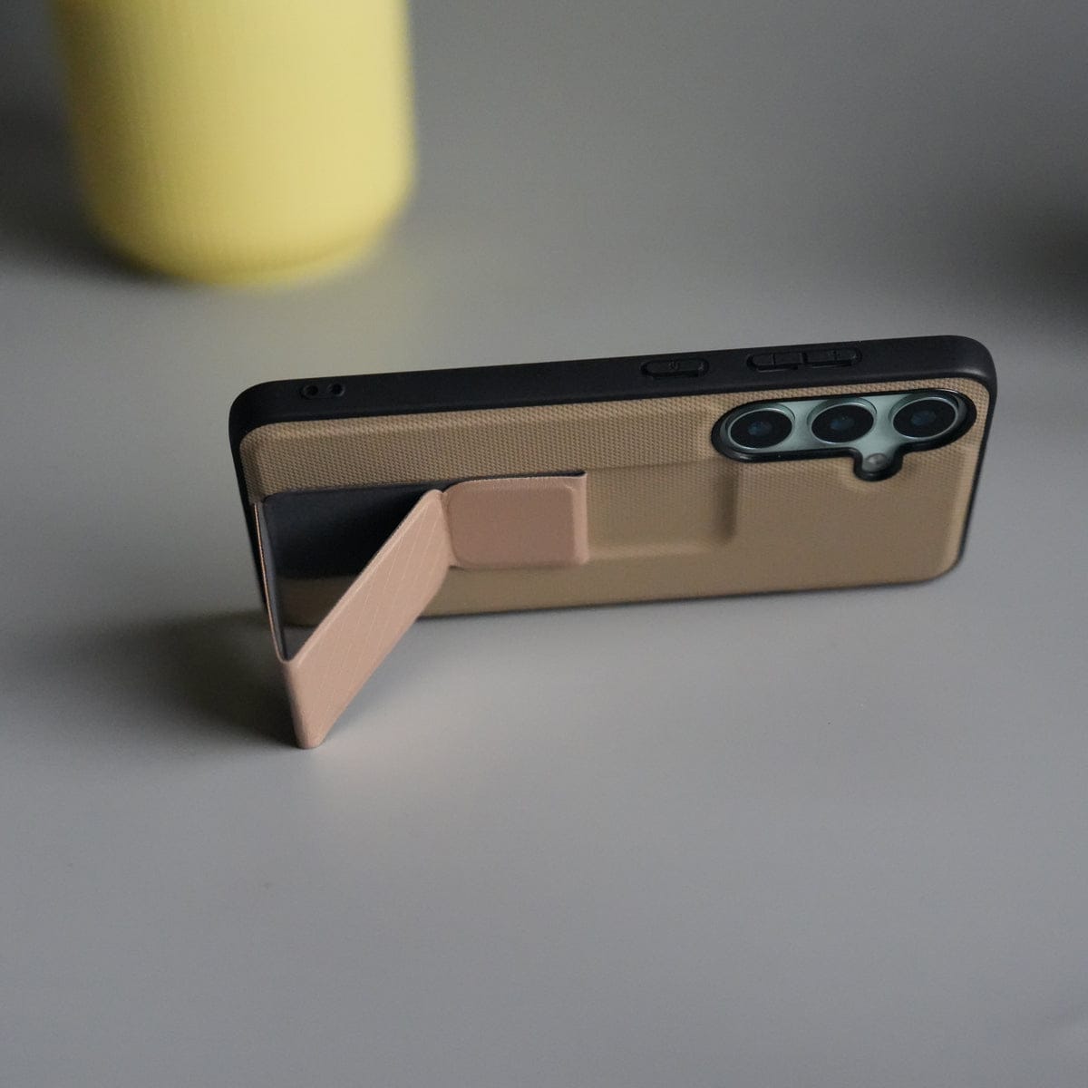 Galaxy S25 GripStand Hybrid Case | Textured Anti-Slip Back with Foldable Kickstand & Secure Hand Strap