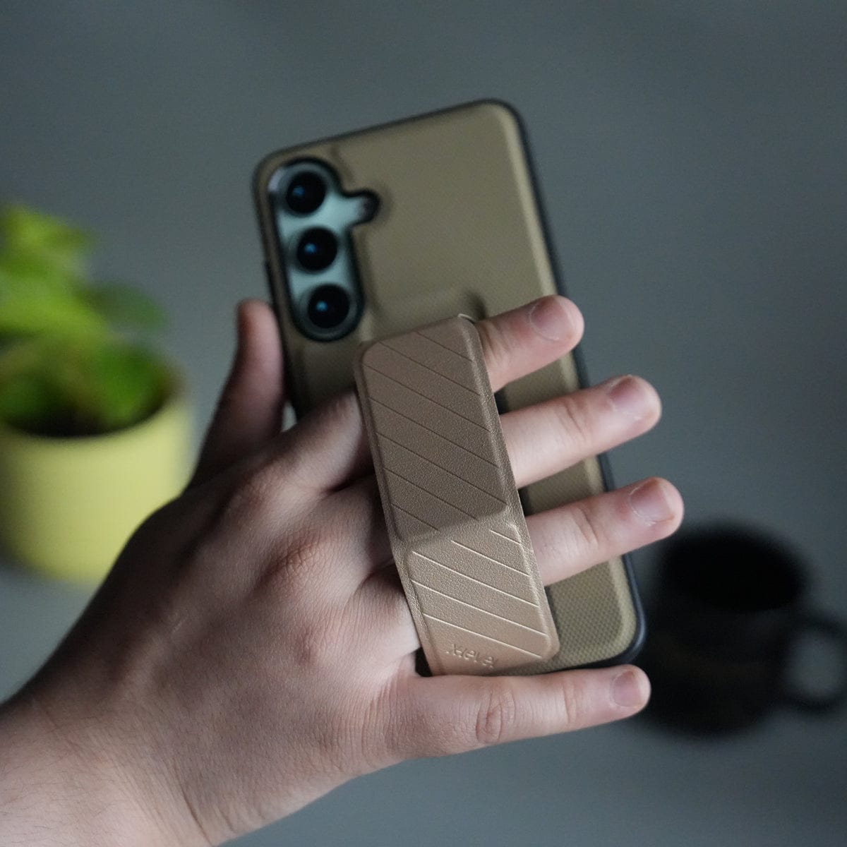 Galaxy S25 GripStand Hybrid Case | Textured Anti-Slip Back with Foldable Kickstand & Secure Hand Strap