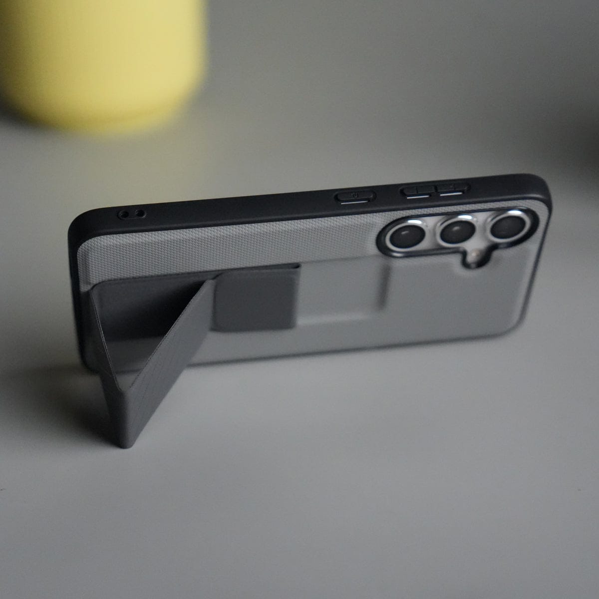 Galaxy S25 GripStand Hybrid Case | Textured Anti-Slip Back with Foldable Kickstand & Secure Hand Strap
