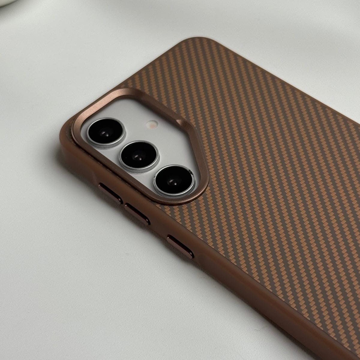 Samsung Galaxy S24 Carbon Fiber Design Metal camera Bump Case