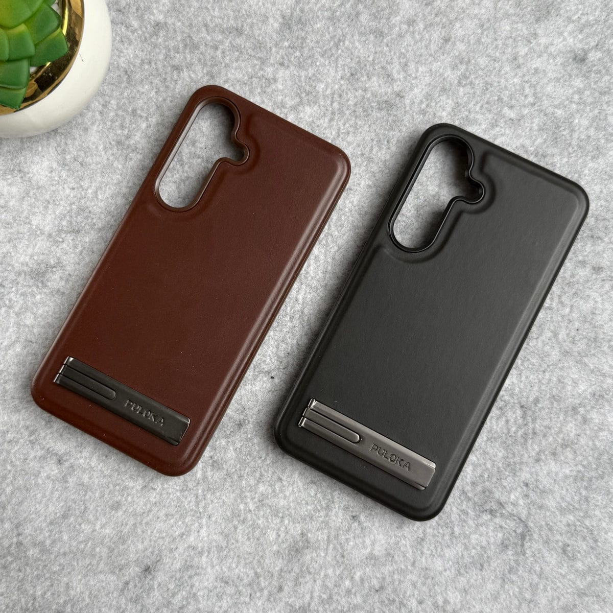 Samsung Galaxy S25FE Full PU Leather Inbuilt Stand Case Cover