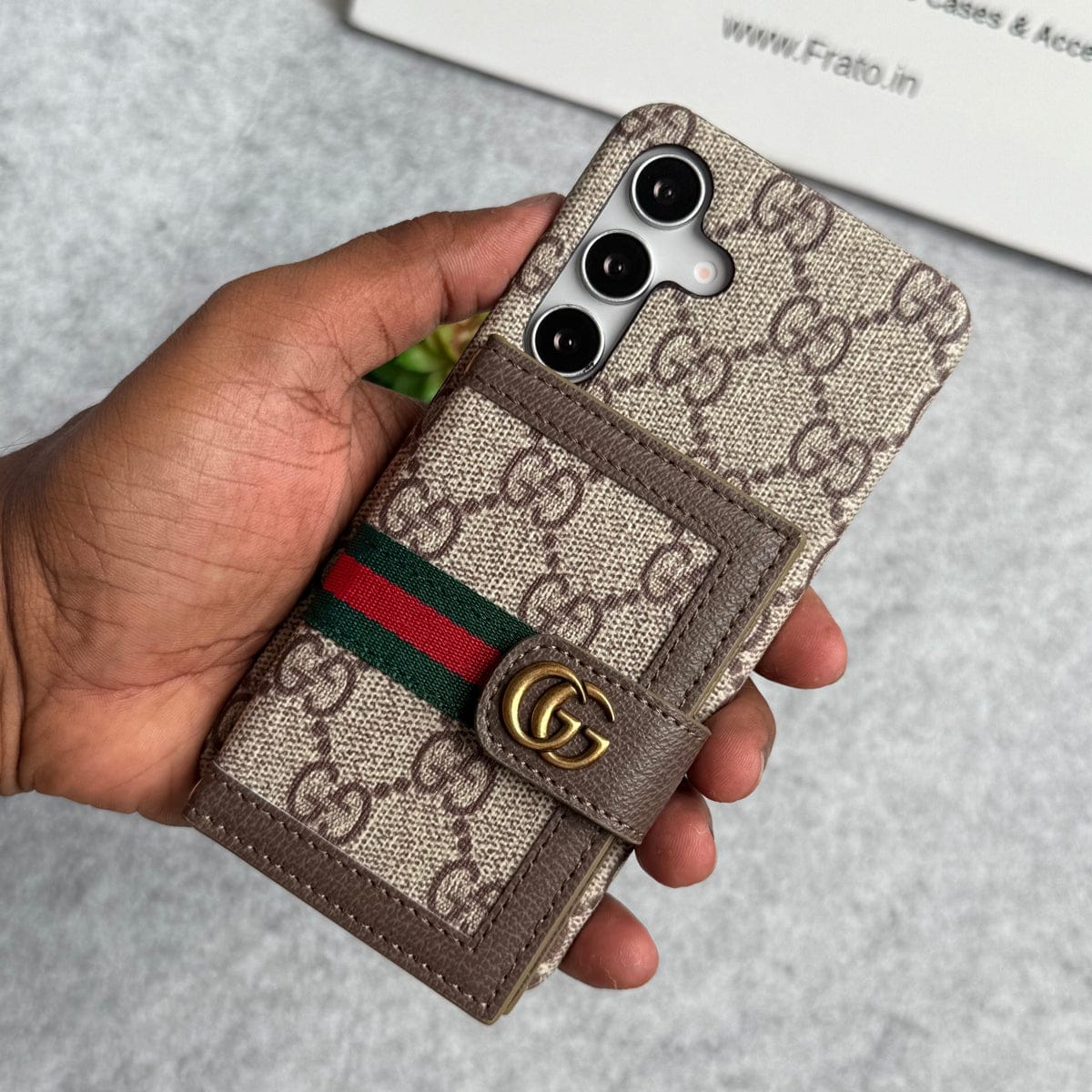 Samsung Galaxy S23 FE Luxury Brand GG Wallet Case Cover