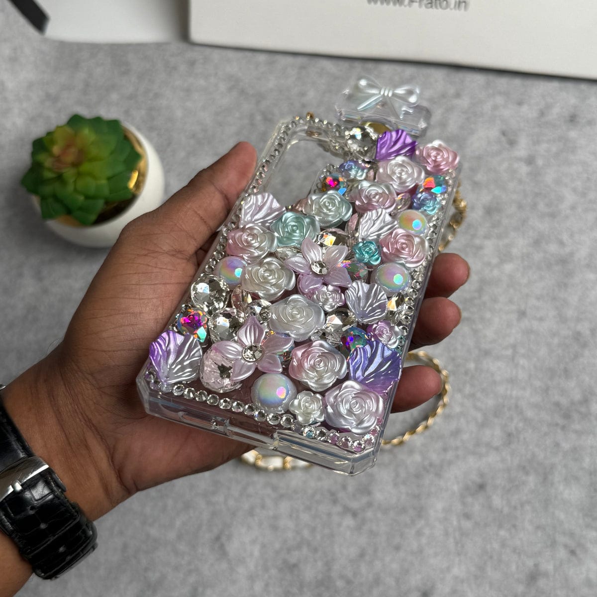 Samsung Galaxy S25 Perfume Rhinestone Diamond Design Sling Girly Cover