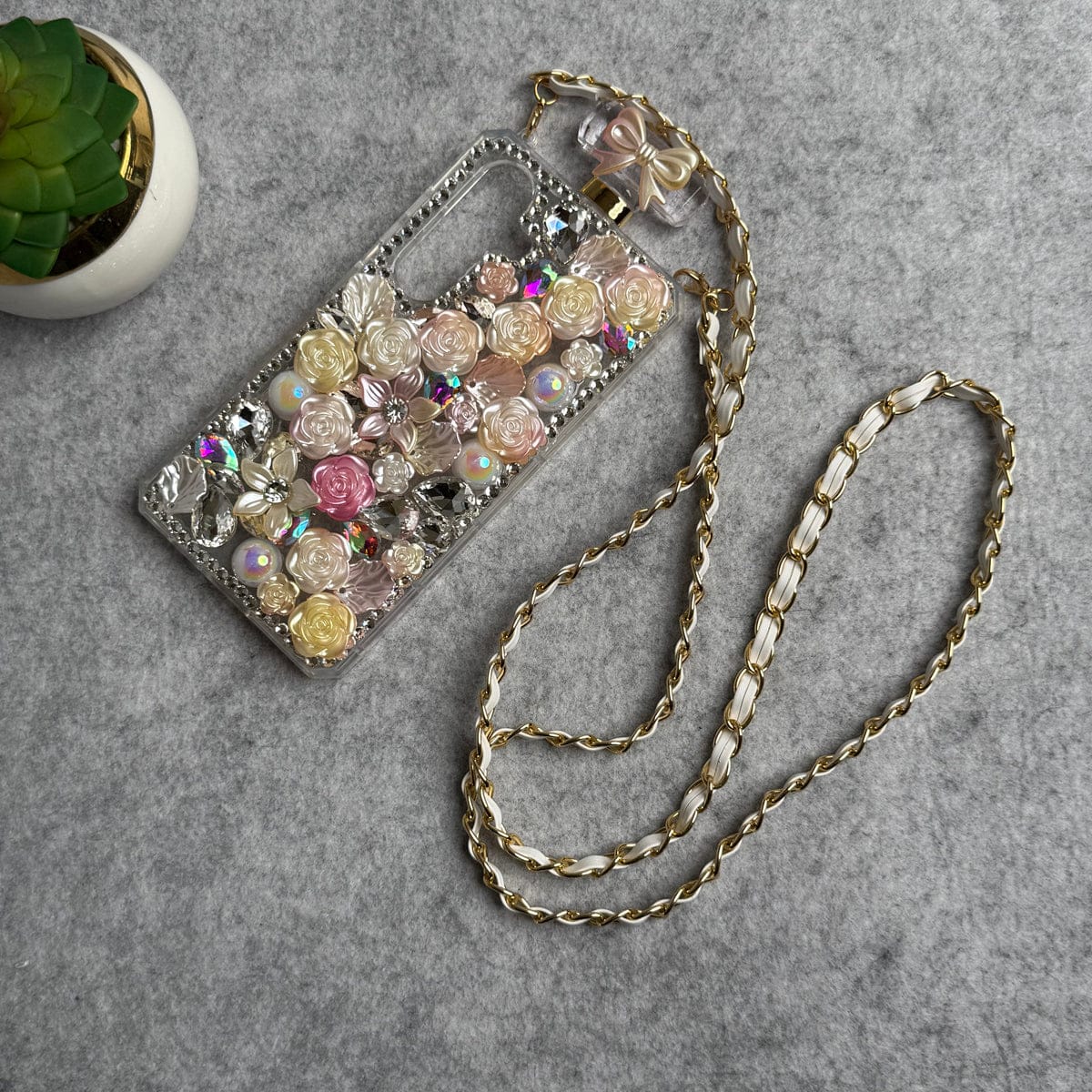 Samsung Galaxy S25 Perfume Rhinestone Diamond Design Sling Girly Cover