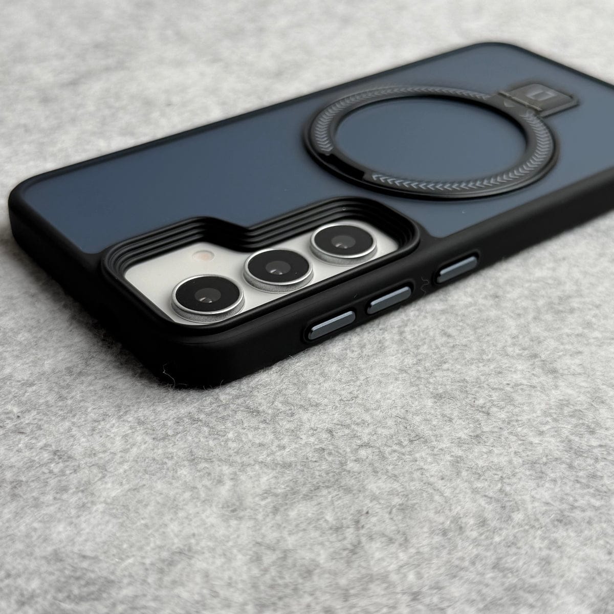Samsung Galaxy S24 Smoke Frosted Case With Metal Stand