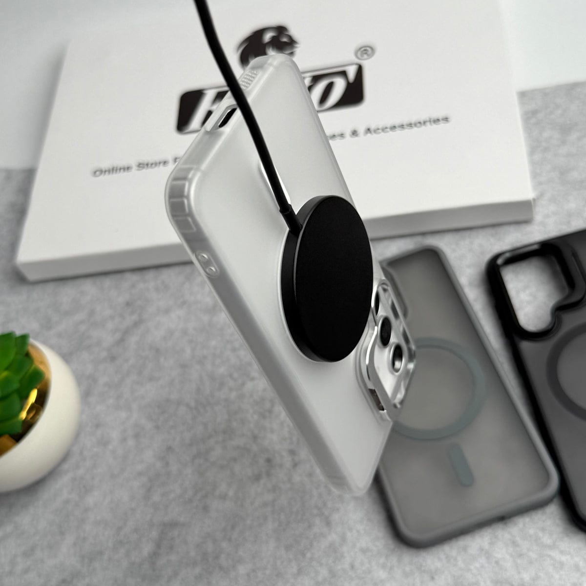 Samsung Galaxy S24 Smoke MagSafe Cover With Metal Camera Bump Kick Stand