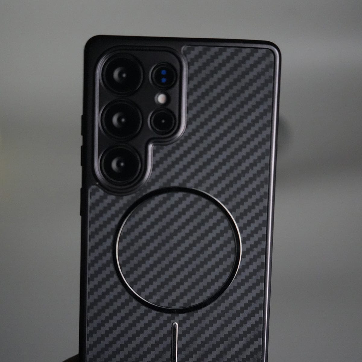 Galaxy S25 Ultra Carbon Design Mag Ring Case Slim Protective Cover