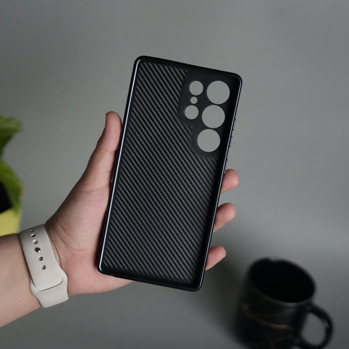 Galaxy S25 Ultra Carbon Design Mag Ring Case Slim Protective Cover