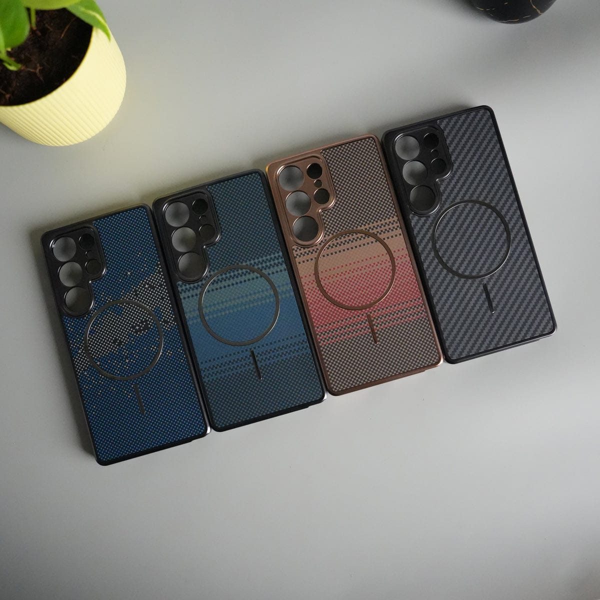 Galaxy S25 Ultra Carbon Design Mag Ring Case Slim Protective Cover