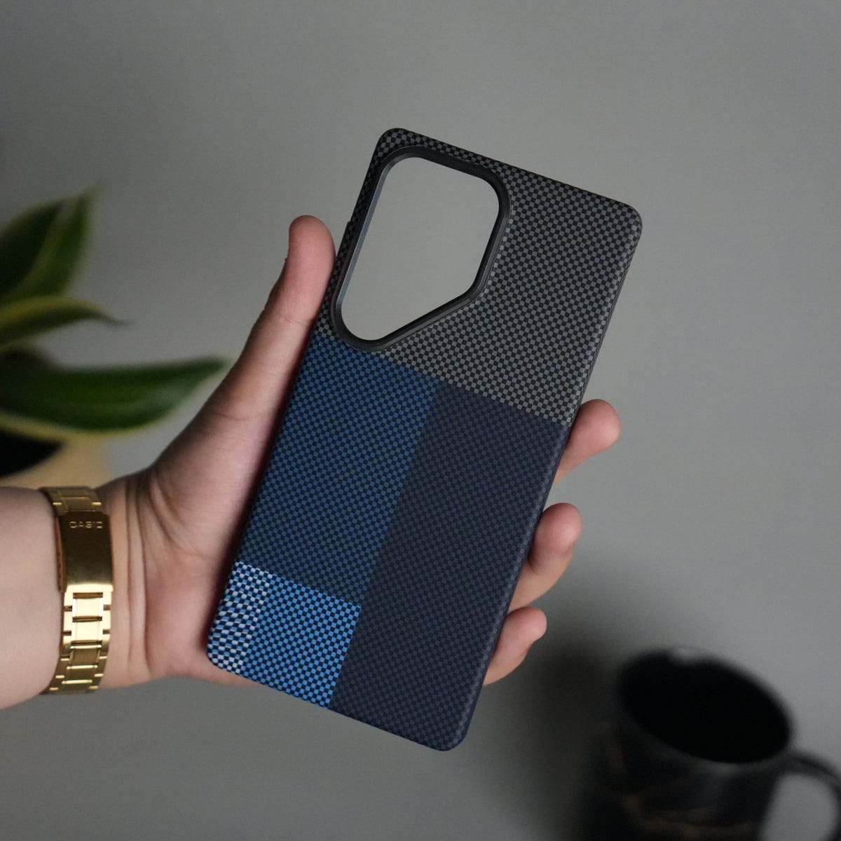 Galaxy S25 Ultra Carbon Fiber Texture Aramid Design Hard Pc MagSafe Cover | BlueMix Design