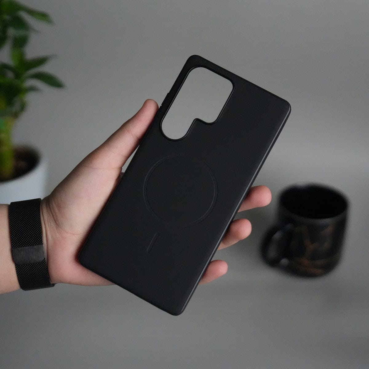 Galaxy S24 Ultra Magnetic Case | Soft-Touch Shockproof Slim Cover with MagSafe Ring