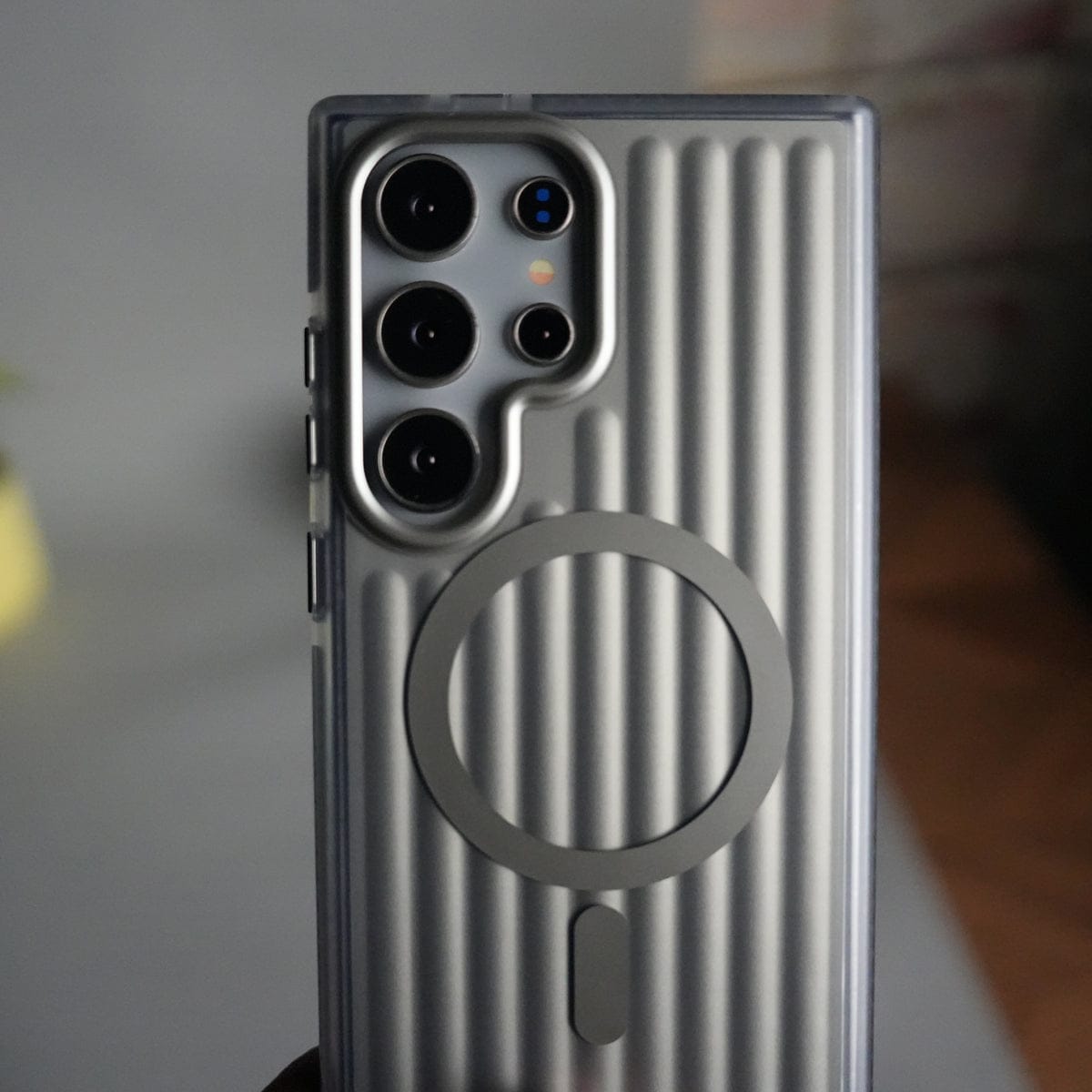 Galaxy S24 Ultra MagSafe Suitcase Design Cover | Shockproof Ribbed Back Cover