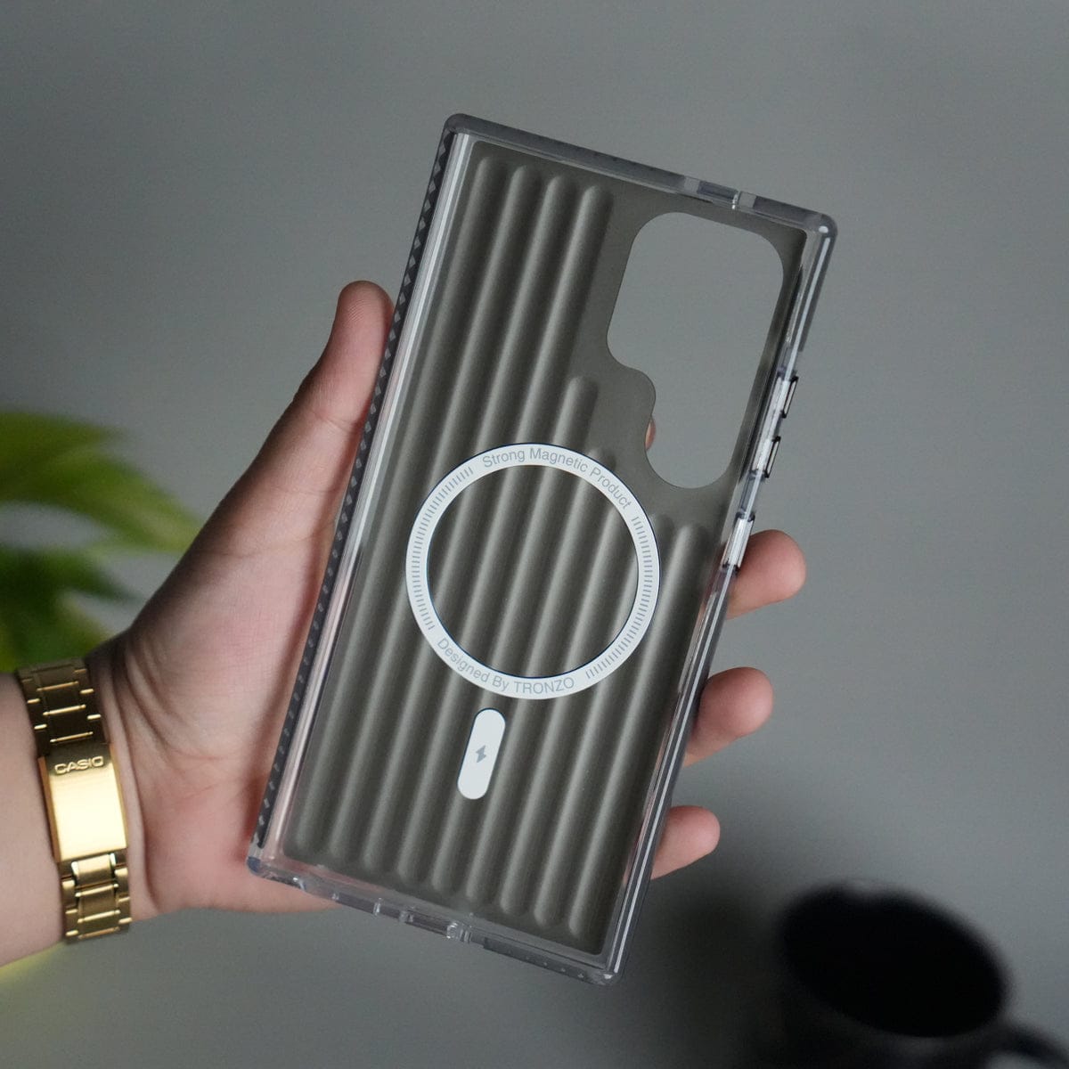 Galaxy S25 Ultra MagSafe Suitcase Design Cover | Shockproof Ribbed Back Cover