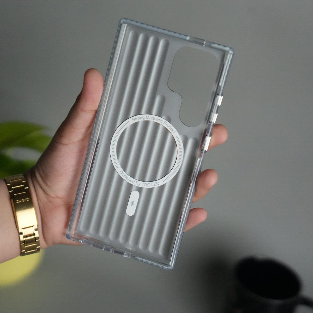 Galaxy S25 Ultra MagSafe Suitcase Design Cover | Shockproof Ribbed Back Cover