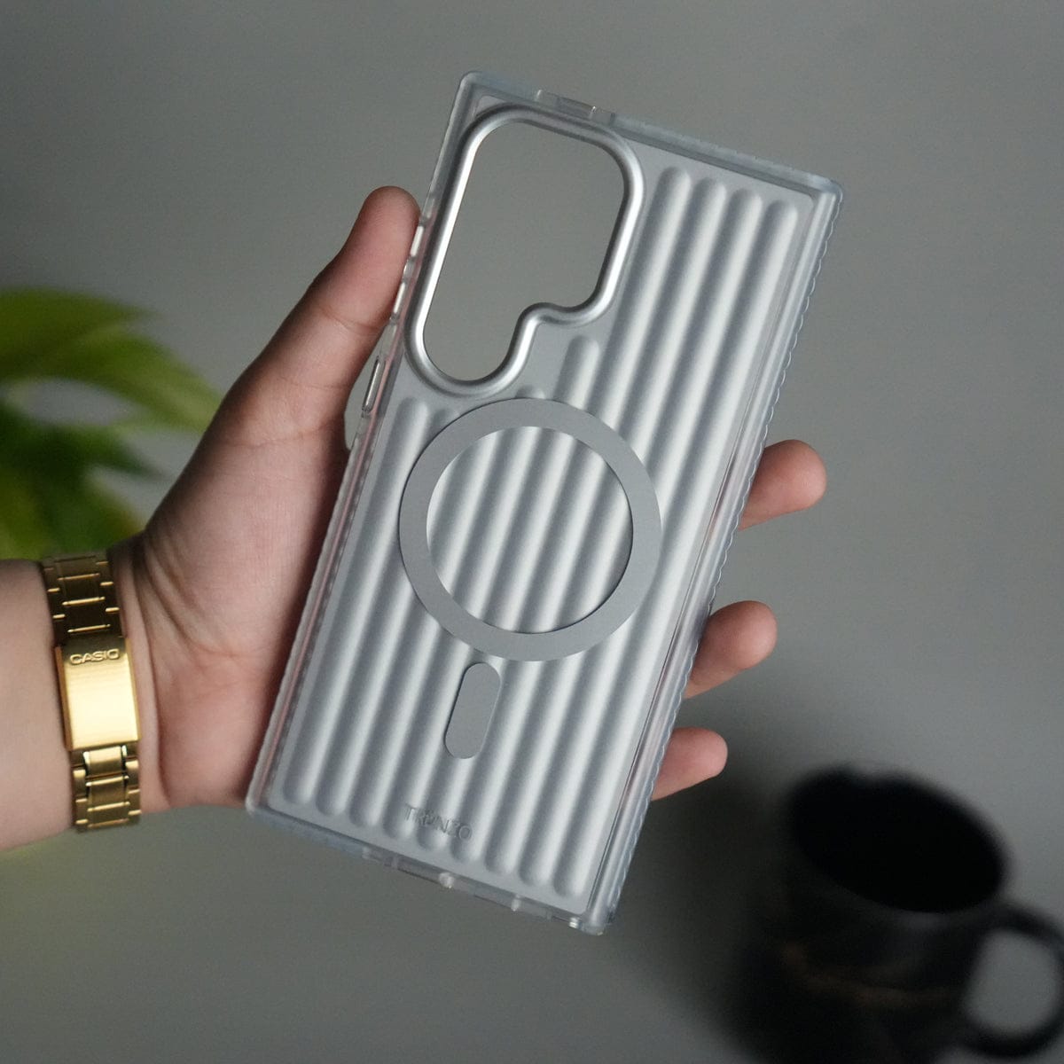Galaxy S25 Ultra MagSafe Suitcase Design Cover | Shockproof Ribbed Back Cover