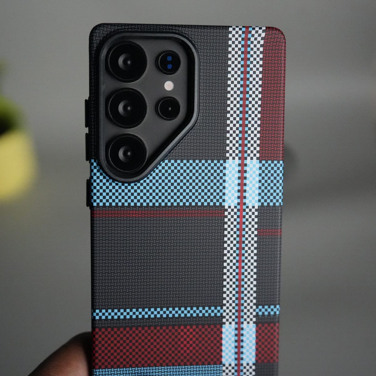 Galaxy S25 Ultra Series Carbon Fiber Texture Aramid Design Hard Pc MagSafe Cover | BlueWhiteLine