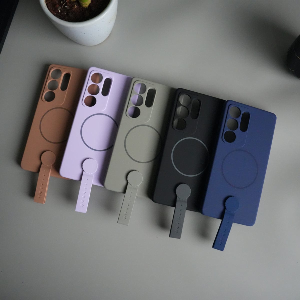 Galaxy S25 Ultra Silicone Case | Magnetic Ring | Silicone Grip Strap Cover