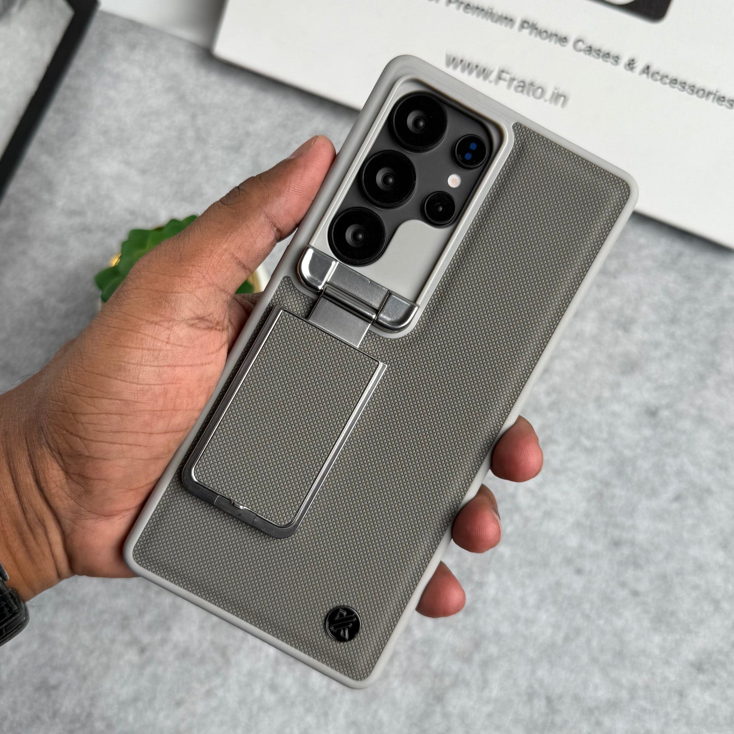 Samsung Galaxy Ultra Series Metal Camera Cap with Stand Cover