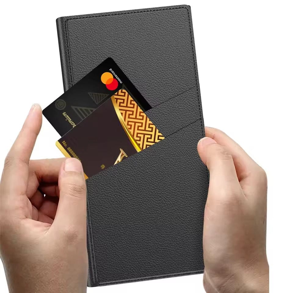 Samsung Galaxy S24 Ultra Flip Leather Bracket Card Holder Kick Stand Case