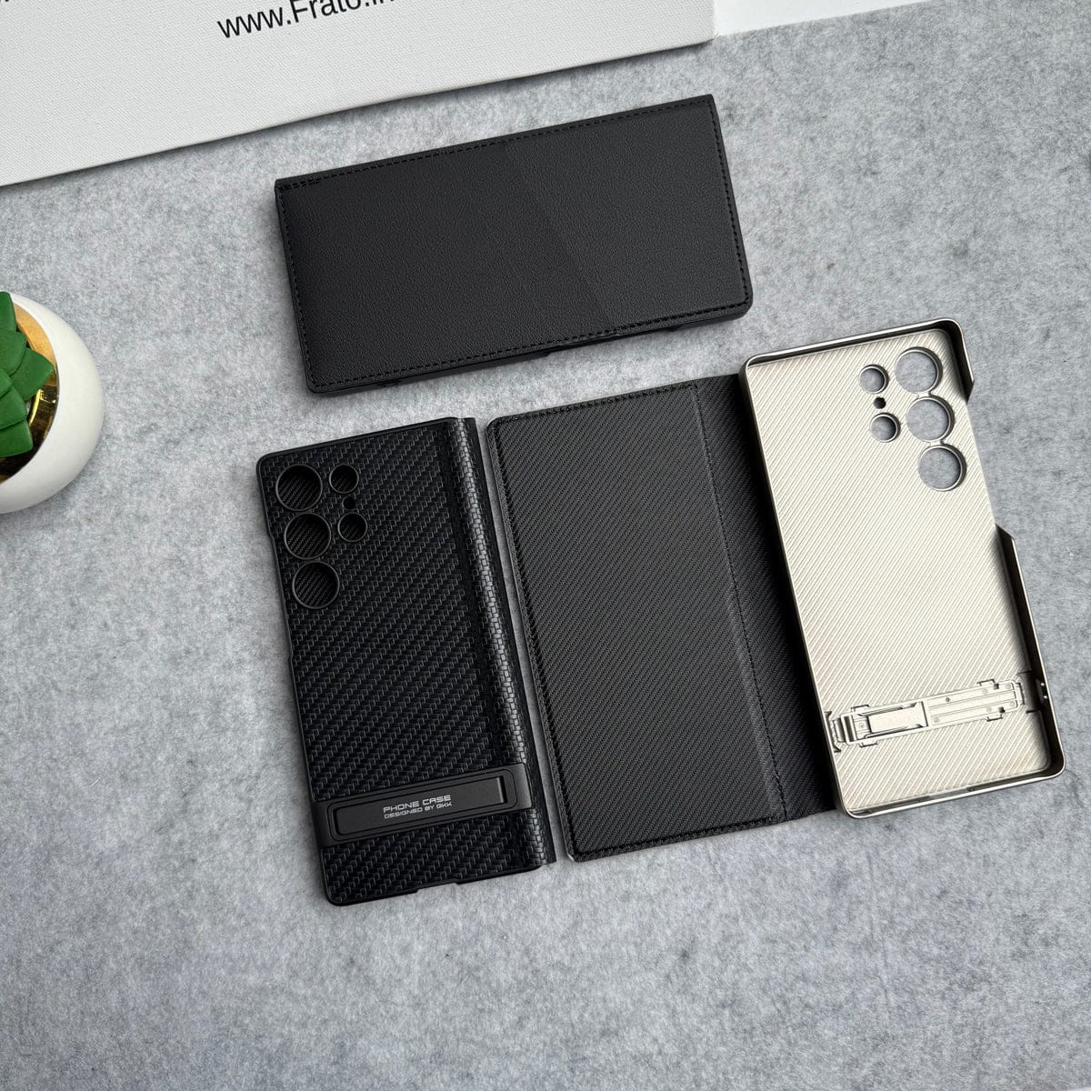 Samsung Galaxy S26 Ultra Flip Leather Bracket Card Holder Kick Stand Case
