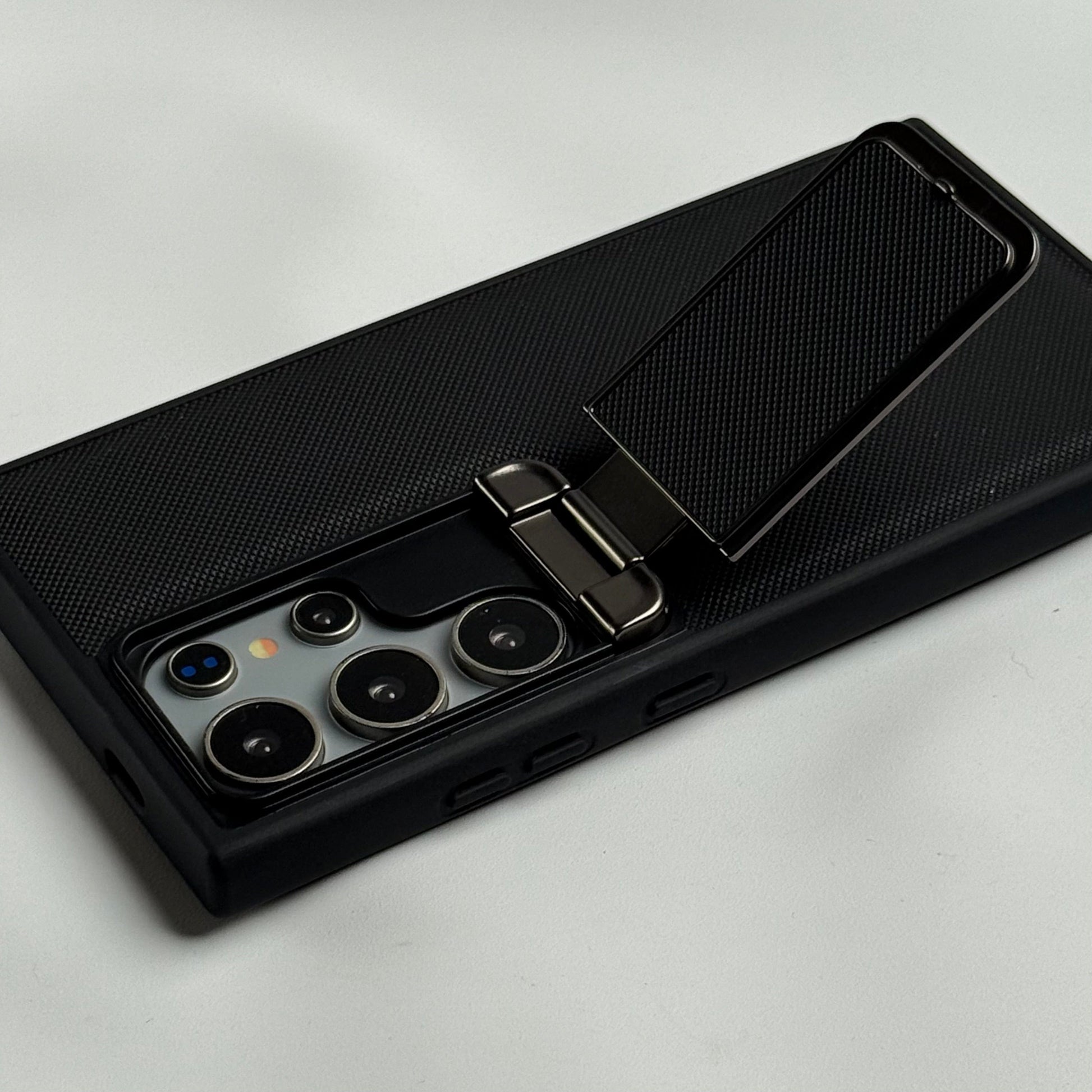 Samsung Galaxy S23 Ultra Metal Camera Cap Stand Case Cover